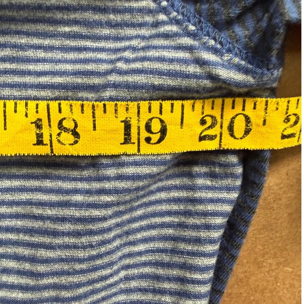Banana Republic Mens Large Blue Striped Long Sleeve Crewneck Cotton Shirt